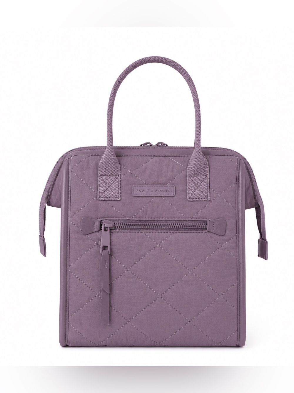 Poppy & Peonies Quilted Lunch Bag – Dusty Violet